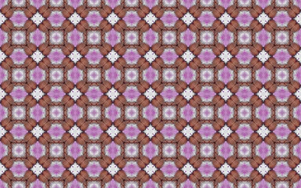 Rosa Traditionelle Rustikale Fliesen Pakistan Geometrische Blumentinte Marokko Geometrische Musterfarbe — Stockfoto