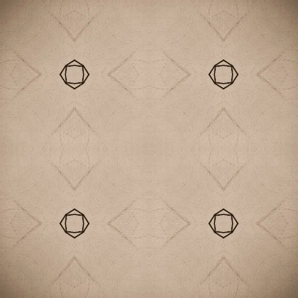 Geometria Sepia Desenhado Sem Fim Padrão Tinta Bege Padrão Retrô — Fotografia de Stock