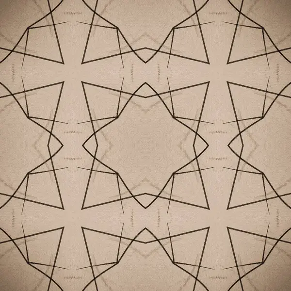 Zarif Drawn Geometrik Arkaplan Gri Modeli Bej Etnik Yazdırma Fas — Stok fotoğraf