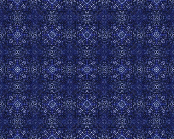 Blue Bohemian Ethnic Ikat White Ethnic Flower Print Oriental Geometric — Fotografia de Stock