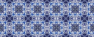 Mavi Amerikan Etnik Döşemesi. İndigo Etnik Şablon Boho. Pakistan Geometrik Çiçek Boyası. Hint süsü çizimi. Blue Vintage Rustic Batik. Lizbon Geometrik Batik fayansı. Mavi Çiçek Yazdırma