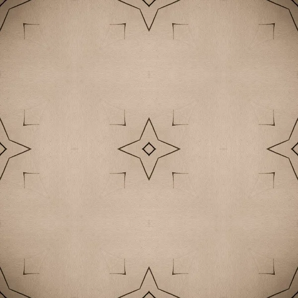 ベージュの星のデザイン グレーのタンテクスチャ 東洋紙のドローイング ベージュ エスニック ドロー クレジット幾何学 灰色のラフスクラッチ ヴィンテージプリント インクスケッチ — ストック写真