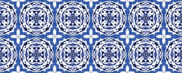 Blue Bohemian Ethnic Boho Modrá Turecká Mozaika Batik Tisk Amerického — Stock fotografie
