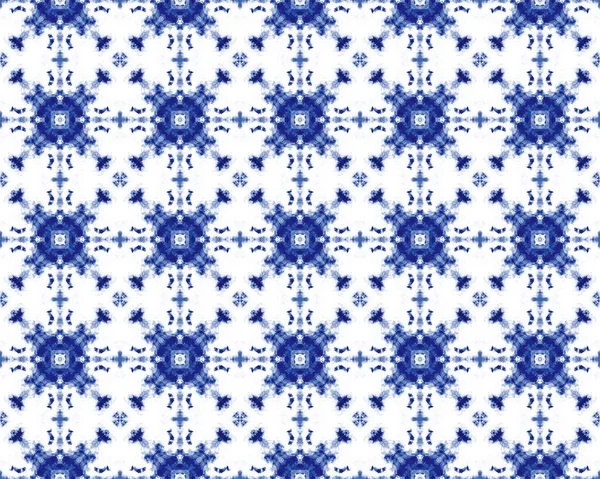 Modrý Uzbekistán Rustic Boho Zdobený Geometrický Batik Boho Turecký Vzor — Stock fotografie