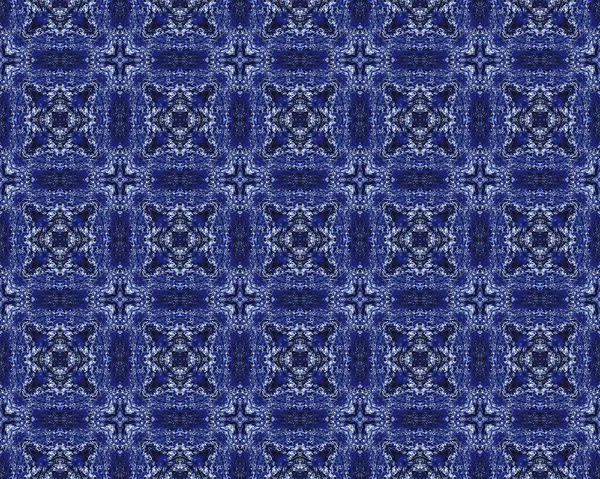Blue Oriental Rustic Dye Blue Arabic Ethnic Batik Spanish Geometric — Fotografia de Stock