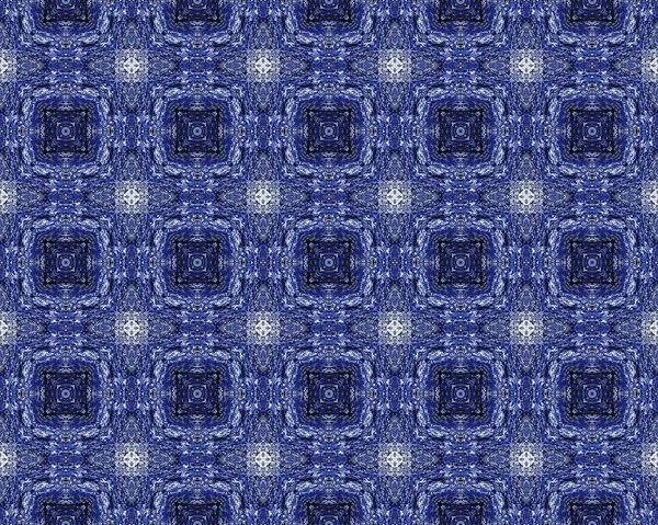 Encre Ethnique Orientale Bleue Texture Géométrique Lisbonne Denim Floral Plancher — Photo