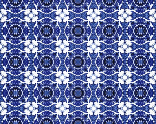 Blå Pakistans Rustika Färg Marocko Geometrisk Design Blå Vintage Etnisk — Stockfoto