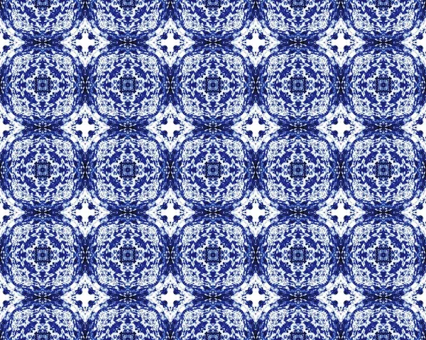 Blue Moroccan Floral Floor Oriental Geometric Pattern Print Arabic Ornament — Stockfoto
