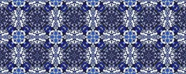 Blue Aquarell Mosaik Fliesen Türkischer Geometrischer Blumenprint Aquarell Geometrisches Muster — Stockfoto