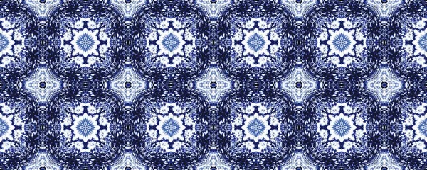 Μπλε Υδατογραφία Mosaic Tile Πακιστάν Γεωμετρικό Άνθος Boho Διακοσμημένος Γεωμετρικός — Φωτογραφία Αρχείου