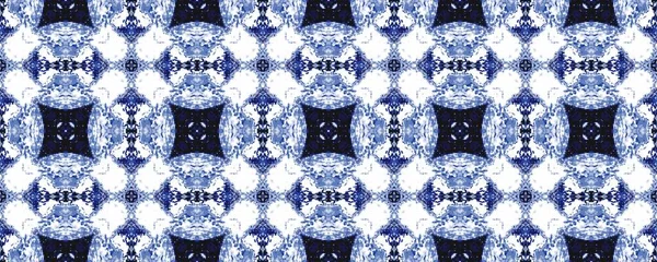Colorant Bleu Aquarelle Rustique Batik Géométrique Turc Fleur Mosaïque Arabe — Photo