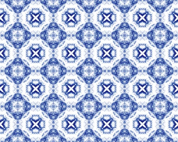 Blue Oriental Mosaic Motif Blue Vintage Endless Design Arabic Geometric — Stockfoto