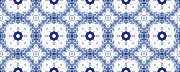 Blå Orientalisk Rustik Färg Stamgeometrisk Blomma Blue Vintage Etnisk Struktur — Stockfoto