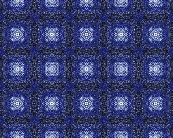 Blue Portuguese Mosaic Stars Pakistan Schema Geometrico Ikat Pittura Geometrica — Foto Stock