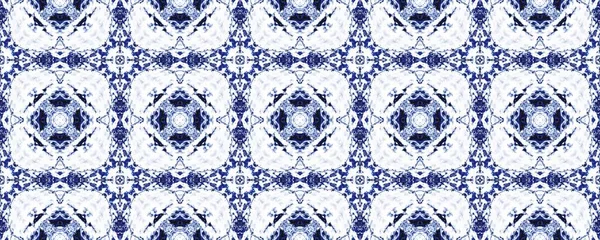 Blue Moroccan Endless Motif Navy Ethnic Pattern Floor Blue Tribal — Stockfoto