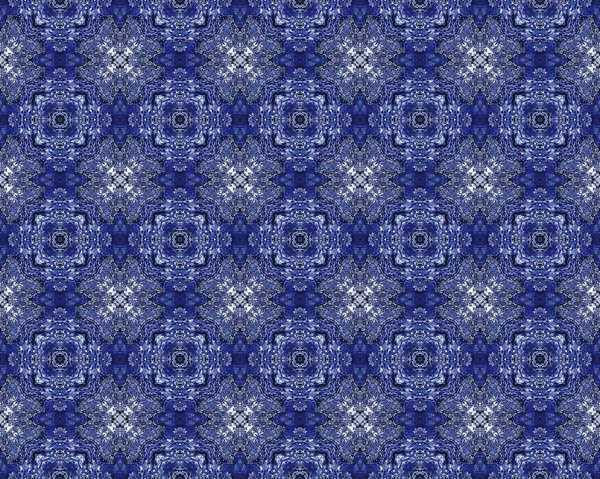 Синій Пакистанський Руський Хвіст Лісабонська Геометрична Підлога Батіка Indigo Floral — стокове фото