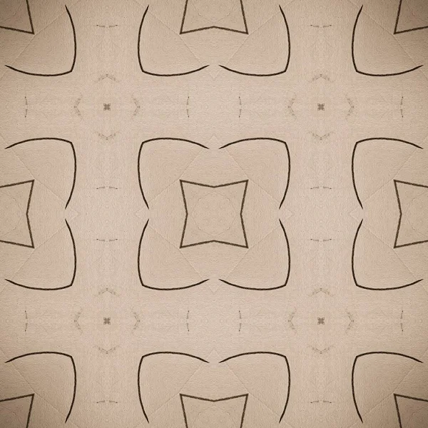 ベージュの花紙 セピア テンプレート ベージュの線画 グレー パターン ウズベキスタンペンのテクスチャ シンプルなプリント グレーのクラフトパターン 幾何学的背景 — ストック写真