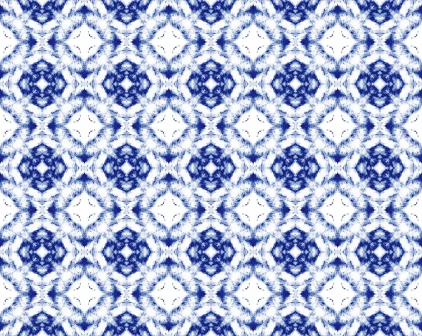 Tinta Floral Azul Portuguesa Textura Rústica Indiana Azul Morocco Geometric — Fotografia de Stock