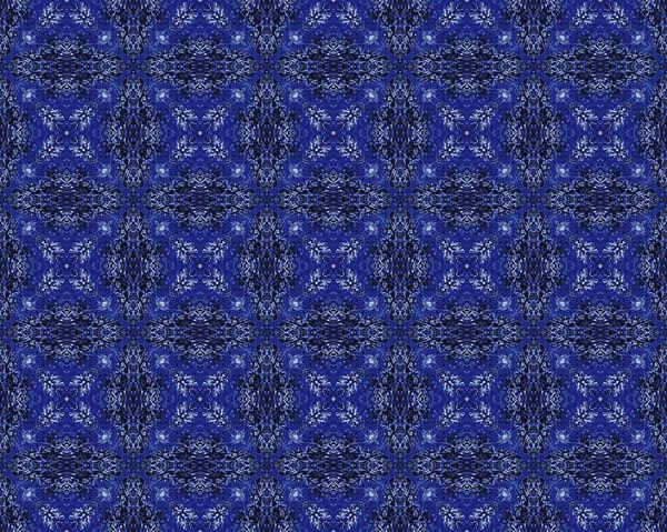 Blue Uzbekistan Mosaic Boho Abstract Geometric Batik Tile Spanish Geometric — Fotografia de Stock
