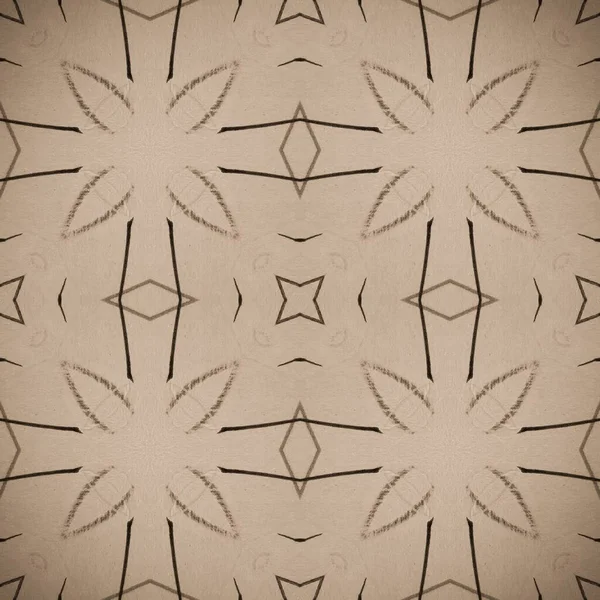 ベージュのヴィンテージモチーフ 民族画 ベージュのクラフトパターン シンプルな紙のライン 灰色の柔らかい落書き シームレスな幾何学 ラフテンプレート グレイ ドローイング 古い花のパターン — ストック写真