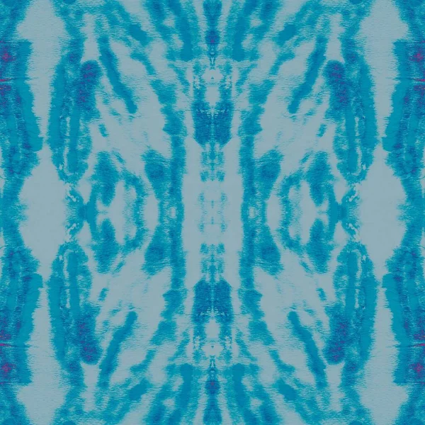 Teal Dyed Art Batik Design Texturizado Branco Caleidoscópio Leve Frio — Fotografia de Stock
