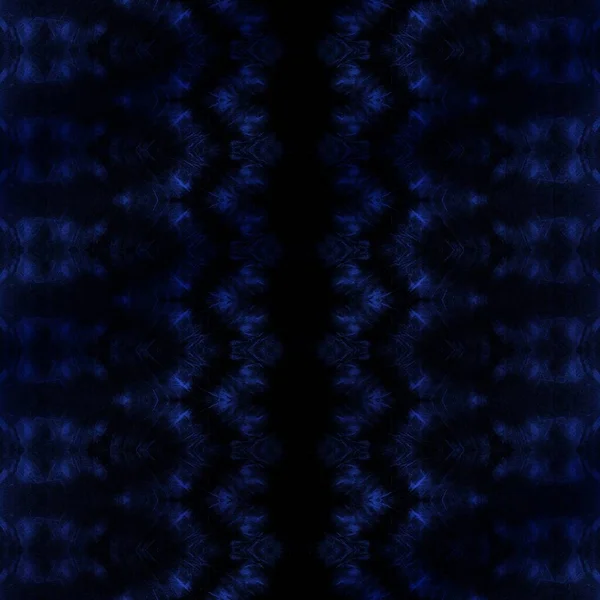 ダークハンドストライプ 幾何学的なZig Zag Zig Zig ブラック プリント ブルーパターンブラシ 青い地理的パターン ブルーボホー水彩 — ストック写真