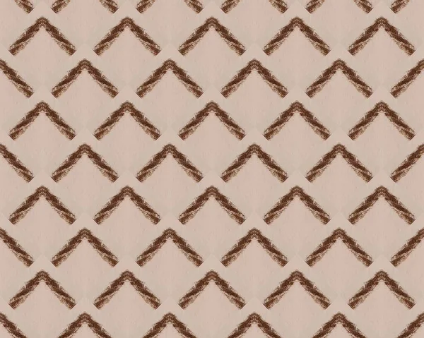 Kusursuz kâğıt deseni. Kahverengi Zarif Fırça. Şablon çizildi. Renkli Geo Çizimi. Yumuşak Şablon. Grafik boyası. Mürekkep tasarımı dokusu. Dalgalı Zig Zag. El Baskısı. Renksiz Çizim