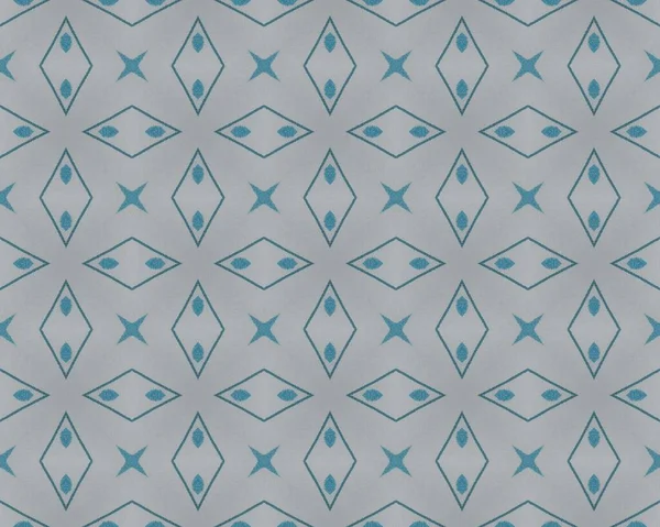 Niebieski Kwiat Podłoga Vintage Bezszwowy Design Maroko Geometryczny Batik Print — Zdjęcie stockowe