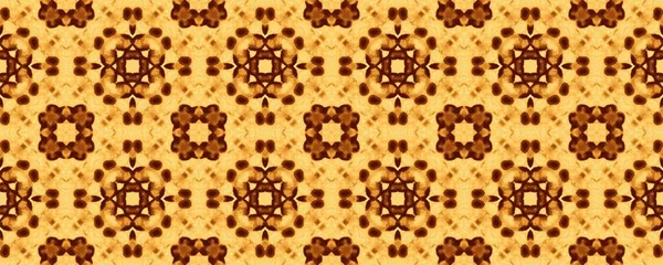 Yellow Indian Ethnic Flower Burnt Lisbon Quatrefoil Texture Morocco Geometric — Foto Stock