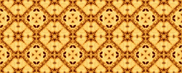 Brown Tribal Endless Texture Aquarelle Etnisk Boho Akvarell Geometrisk Ikat — Stockfoto