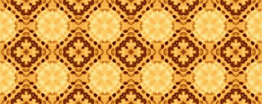 Sarı Süslü Mistik Batik. Parlak çiçek desenli boya. Yaşlanmış Kabile Folyo Çiçeği. Aquarelle Geometric Zemin. Portekiz Mozaik Boyası. Hint Geometrik Batik Ikat. Kahverengi Etnik Döşeme