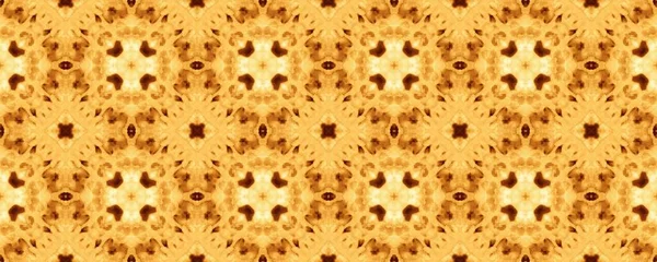 ブラウンオレンジ色の花 パキスタン幾何学的ボホ 花のプリントを焼きます 高齢者の動きシームレスなバティック アラベスク神秘主義のモチーフ リスボン幾何学的バティックフロア 黄民族画 — ストック写真