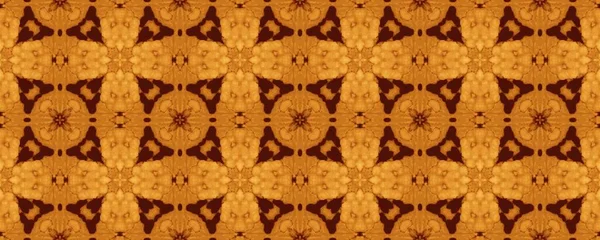 Brown Glowing Endless Flower Indian Geometric Batik Boho Padrão Sem — Fotografia de Stock