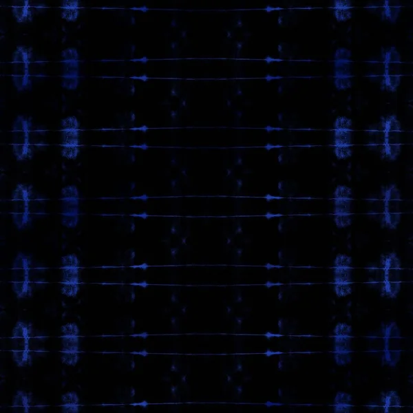 Schwarz Wiederholen Pinsel Vorhanden Blue Geometric Zag Wissenschaftsdruck Blaue Stammesfarbe — Stockfoto