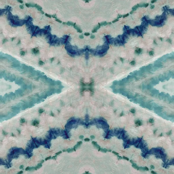 Mint Ethnic Dyed Art Grey Brushed Texture Pastel Turquoise Tile — 图库照片