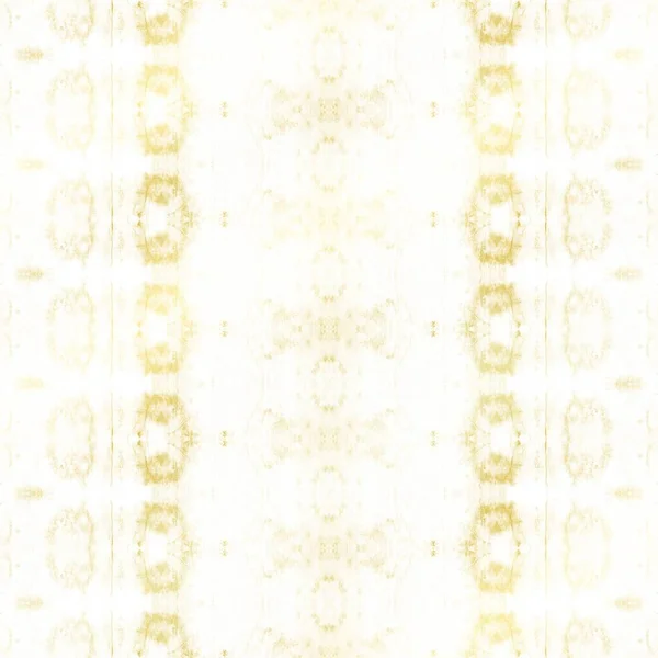 Pincel Branco Zig Geométrico Branco Pintura Boho Luxo Tinta Amarela — Fotografia de Stock