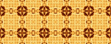 Sarı Parlayan Kırsal Batik. Fas Çiçek İkat. Bohem Geometrik Ikat. Yıllanmış Hareket Süsleme Tasarımı. Asit Çiçeği Boho. İspanyol Geometrik Batik Mürekkebi. Kahverengi Etnik Döşeme