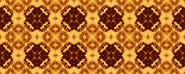 Kahverengi Süslü Sonsuz Batik. Türk Geometrik Deseni Boho. Fas Mozaik Mürekkebi. Doğa Çiçeği Batik Boyası. Aquarelle Geometric Tile. Clay Fas dörtlü folyo dokusu. Sarı Etnik Kat