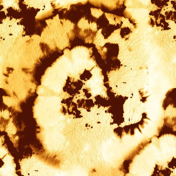 Brown Spiral Art. Yellow Seamless Light. Abstract Repeat Pattern. Spiral Dyed Background Yellow Burnt Circle. Dirty Sand Background. Spiral Warm Print. Shiny Endless Culture. Yellow Ochre Sand.