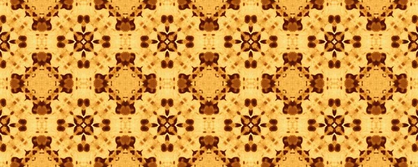 Żółty Indyjski Projekt Rustykalny Atrament Kwiatu Geometrycznego Lizbony Odcisk Mozaiki — Zdjęcie stockowe