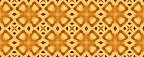Жовтий Орнамент Mosaic Pattern Племінний Геометричний Малюнок Спалив Флорал Батік — стокове фото