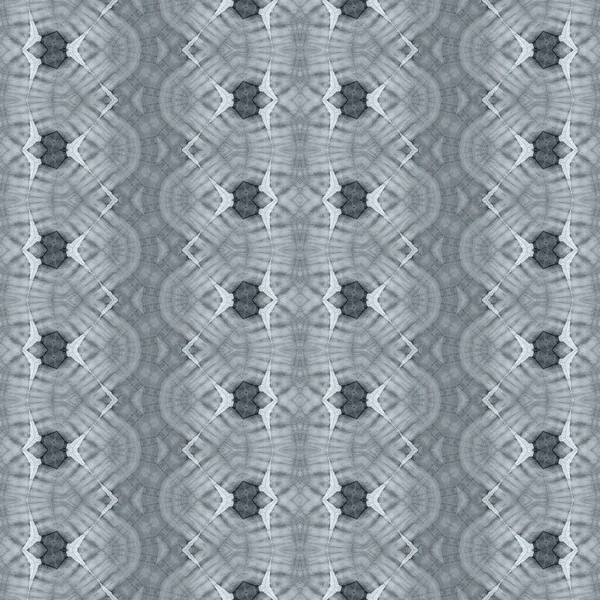 灰色波希米亚图案 波希米亚部落巴蒂克 抽象条纹土层巴蒂克 无缝线染刷 灰色波希米亚笔刷 水彩画重复图案灰度几何织物 — 图库照片