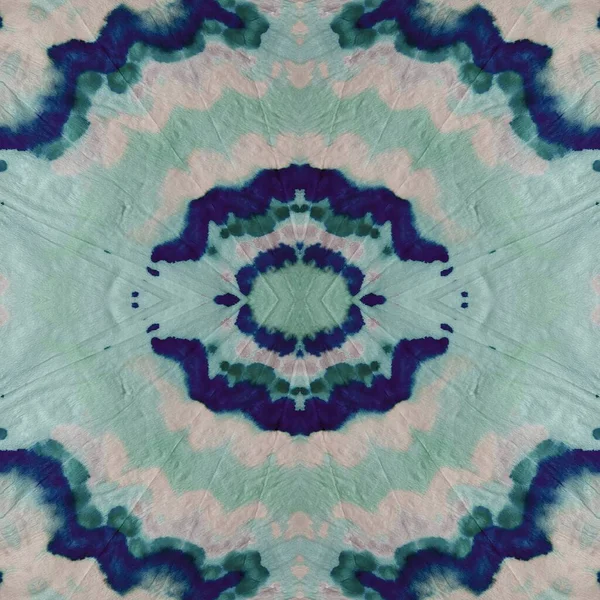 Mint Tie Dye Design Azure Brush Paint Azure Ethnic Motif — Stockfoto