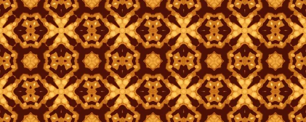 Batik Mystique Orné Marron Burnt Glowing Geometric Pattern Ouzbékistan Geometric — Photo