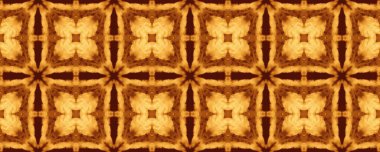 Sarı Lizbon Mistik Tasarımı. Amerikan Rustik Motifi. Doğanın Etnik Çiçek Zemini. İspanyol Geometrik Desen Mürekkebi. Clay Süsleme Deneyi Çiçeği. Geleneksel Geometrik Boho. Kahverengi Çiçek Yazdırma