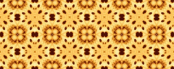 Flor Étnica Española Amarilla Impresión Geométrica Indonesia Azulejo Batik Étnico — Foto de Stock