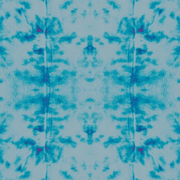 Teal Dyed Art Batik Congele Forma Geada Repetição Geométrica Azure — Fotografia de Stock