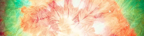 Абстрактная Акварель Красный Галстук Тидье Стрип Текстура Погружения Шибори Зеленый — стоковое фото