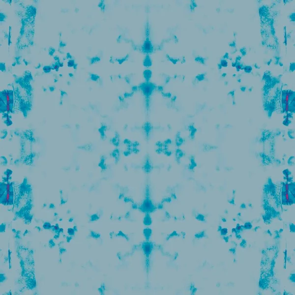 Cyan Ethnic Tie Dye Cold Frost Pattern Fiery Winter Seamless — Stock Photo, Image
