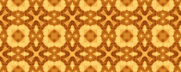Fleur Mystique Espagnole Marron Encre Batik Géométrique Brillante Modèle Expérience — Photo